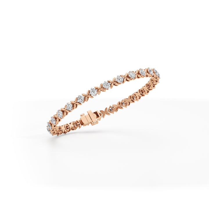 Celia 5Ct Floral Round Cut Fancy Bracelet