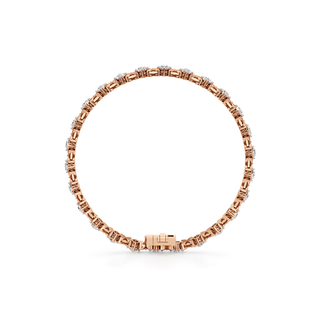 Celia 5Ct Floral Round Cut Fancy Bracelet