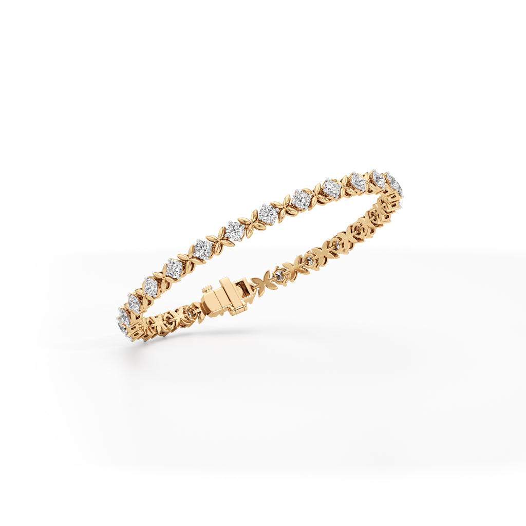 Celia 5Ct Floral Round Cut Fancy Bracelet