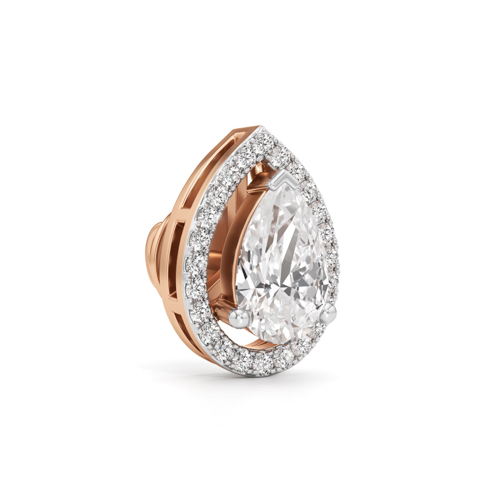 1.75Ct Pear Shape Halo Studs Earrings