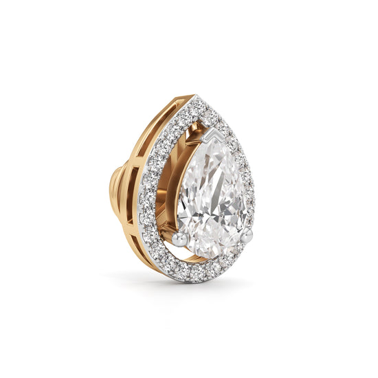 1.75Ct Pear Shape Halo Studs Earrings