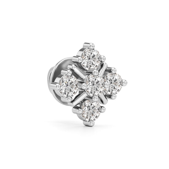 1Ct Round Shape Fancy Studs Earrings