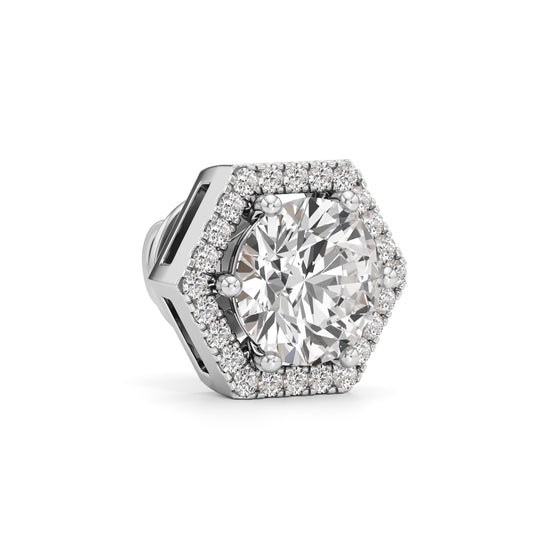 2.25Ct Round Shape Halo Studs Earrings