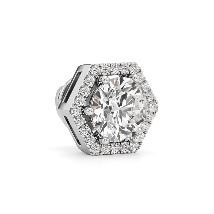 2.25Ct Round Shape Halo Studs Earrings