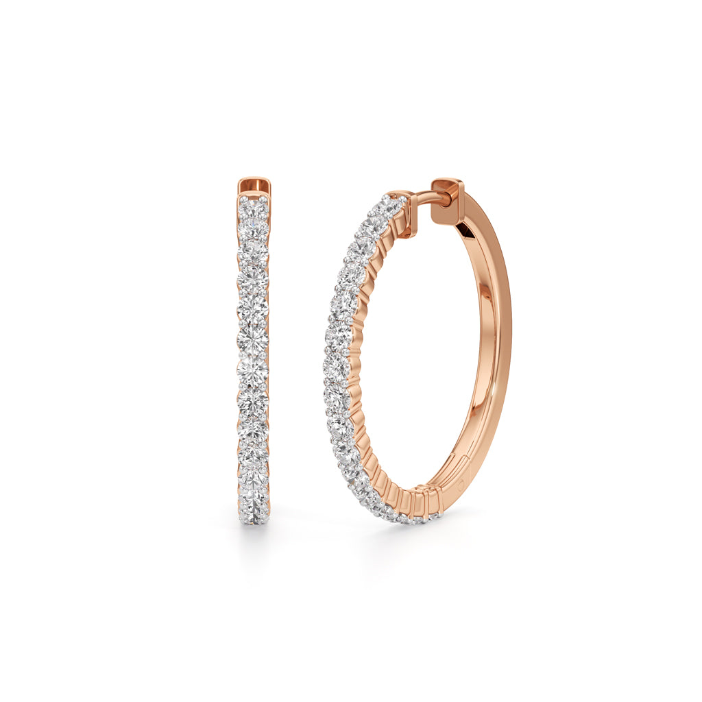 1.25Ct Round Shape Hoops Earrings