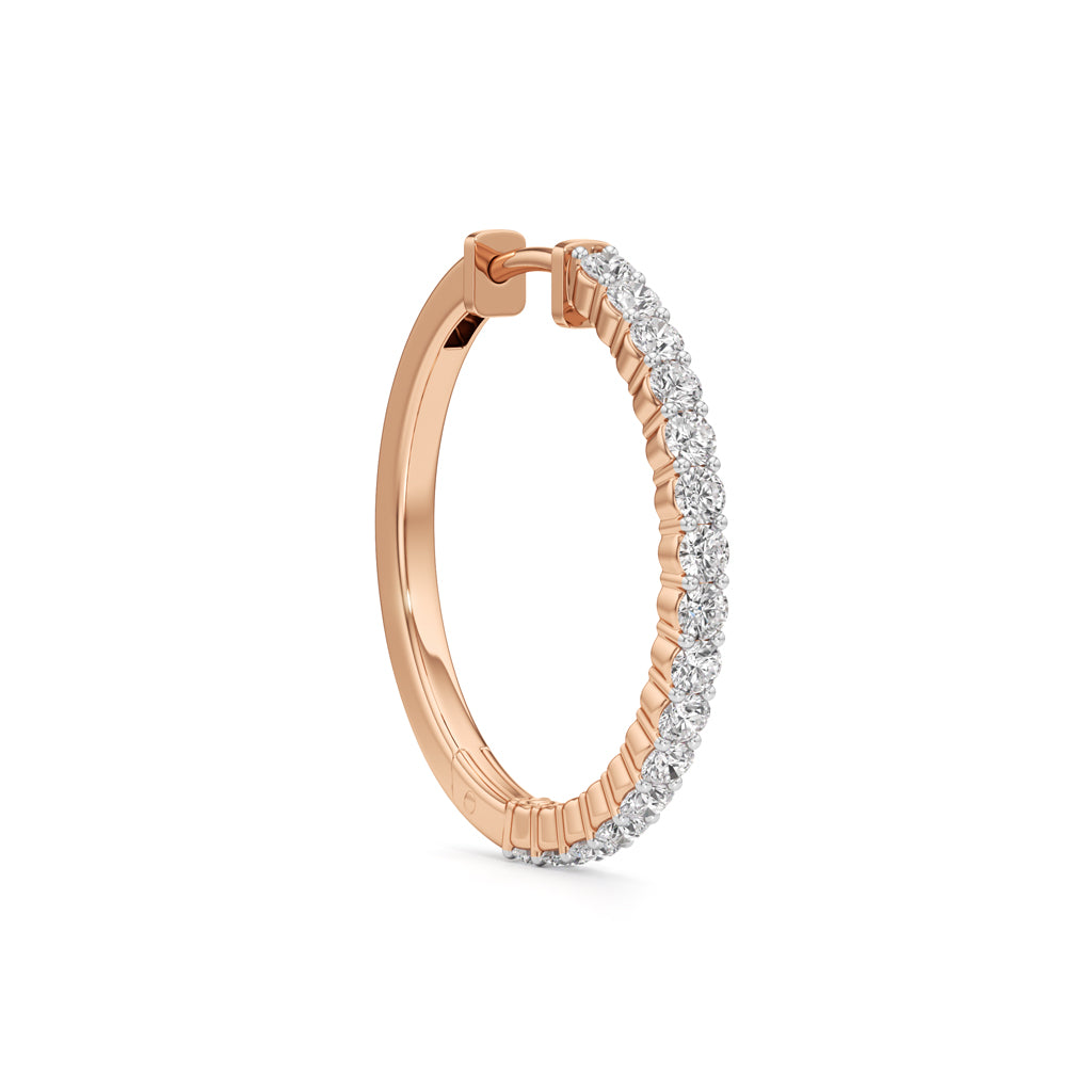1.25Ct Round Shape Hoops Earrings
