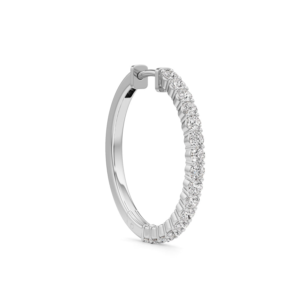 1.25Ct Round Shape Hoops Earrings