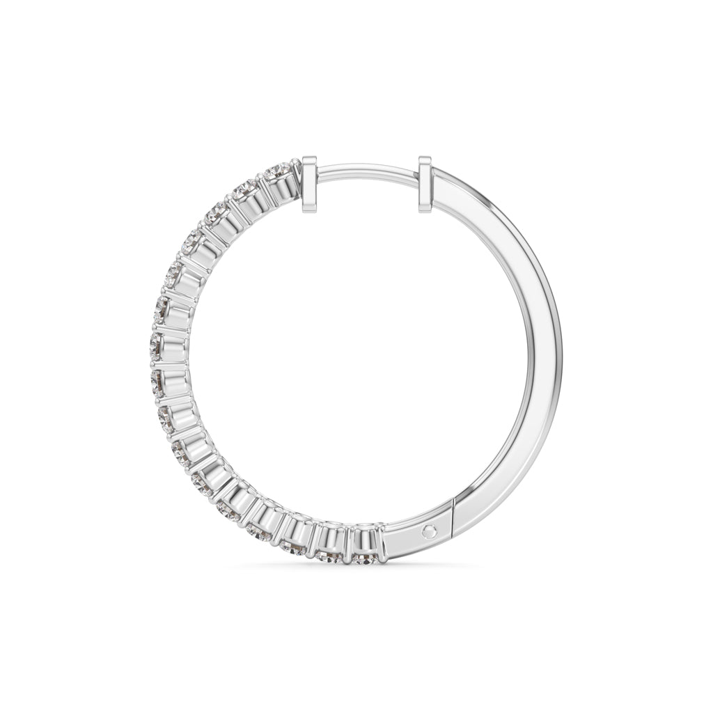 1.25Ct Round Shape Hoops Earrings