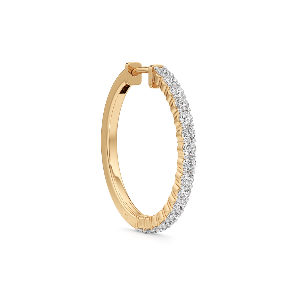 1.25Ct Round Shape Hoops Earrings