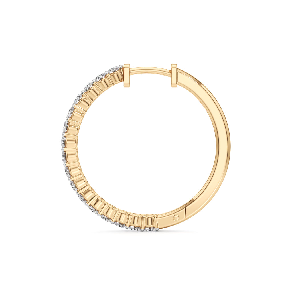 1.25Ct Round Shape Hoops Earrings