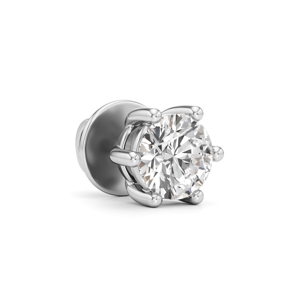 1Ct Round Shape Solitaire Studs Earrings
