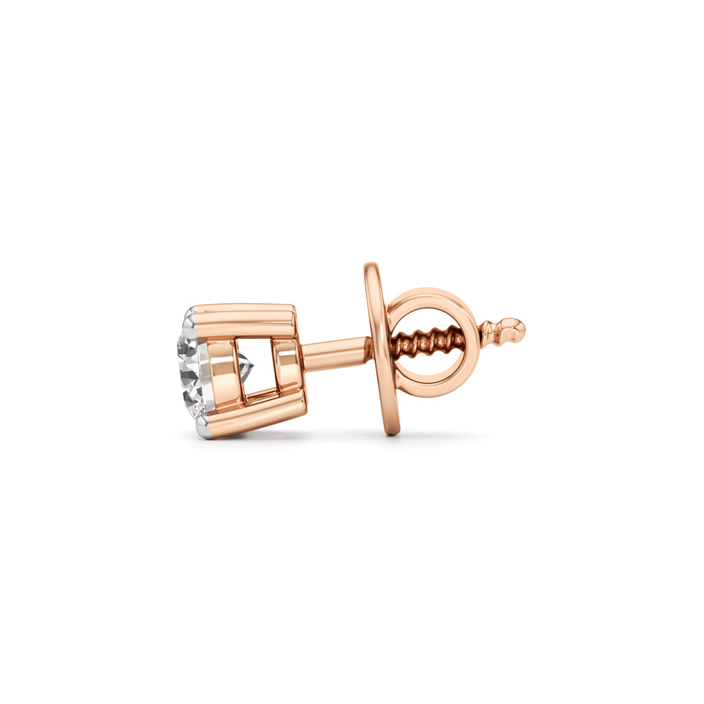 0.5Ct Round Shape Solitaire Studs Earrings