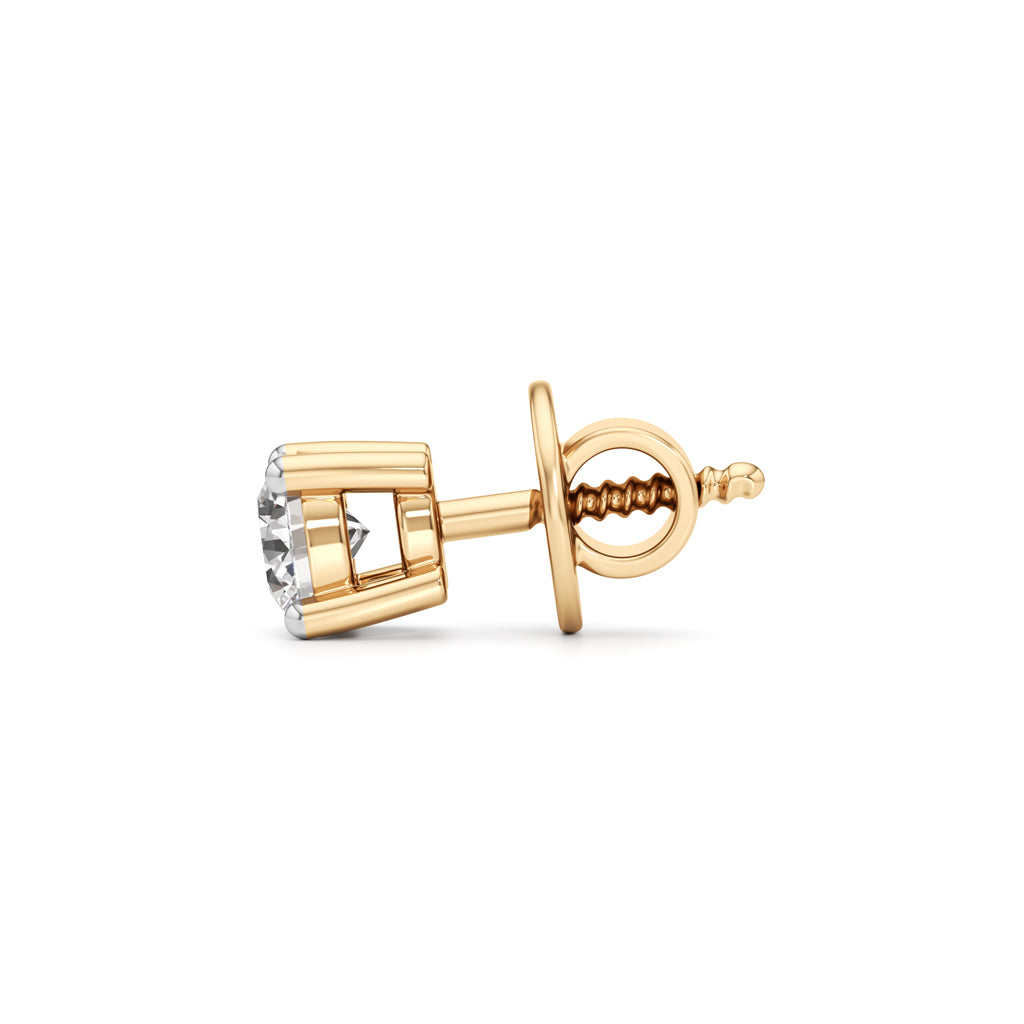0.5Ct Round Shape Solitaire Studs Earrings