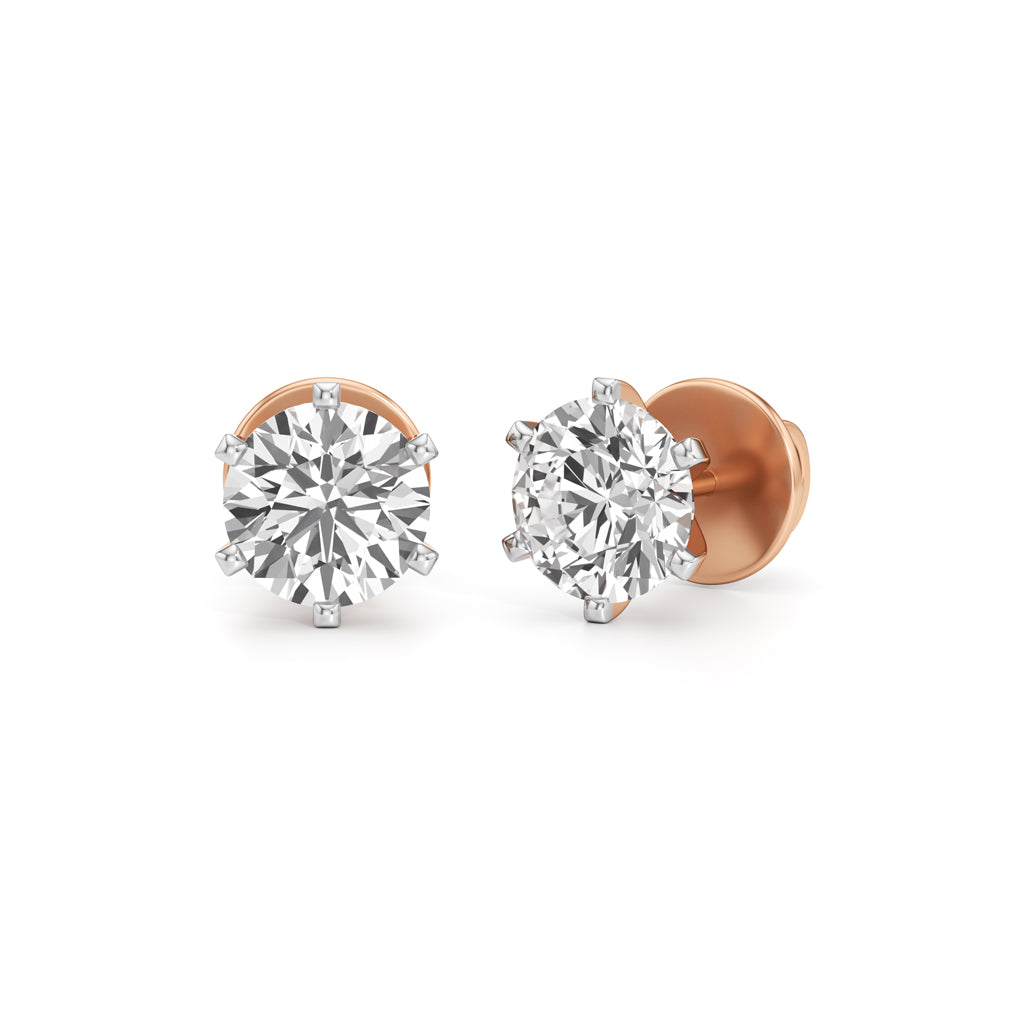 2.5Ct Round Shape Solitaire Studs Earrings