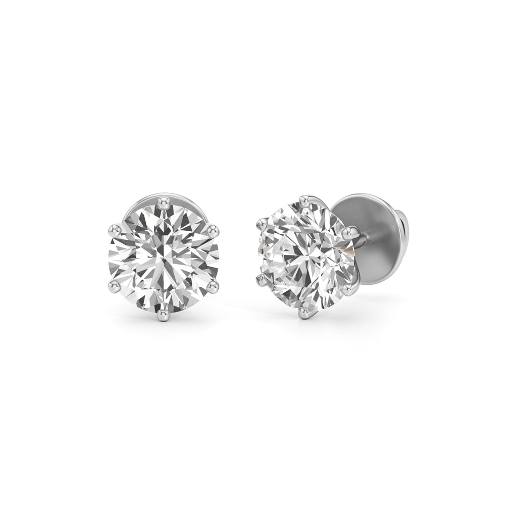 2.25Ct Round Shape Solitaire Studs Earrings