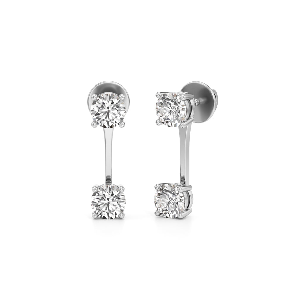 2Ct Round Shape Fancy Studs Earrings