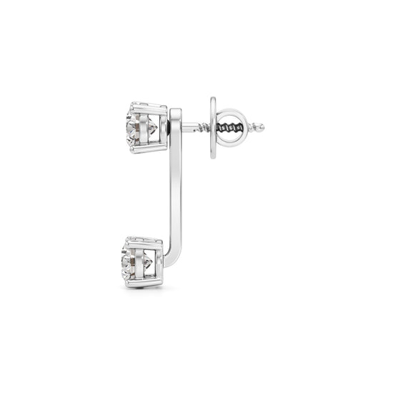 2Ct Round Shape Fancy Studs Earrings