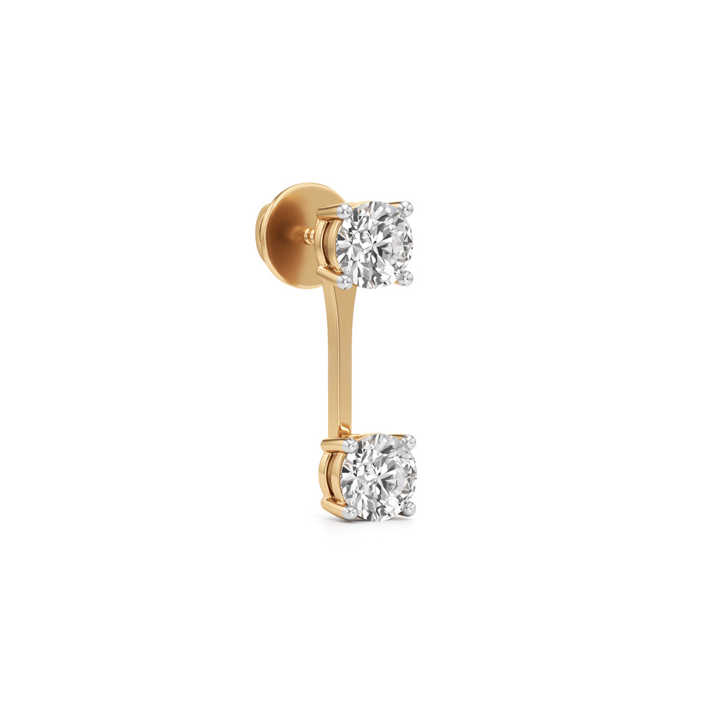 2Ct Round Shape Fancy Studs Earrings