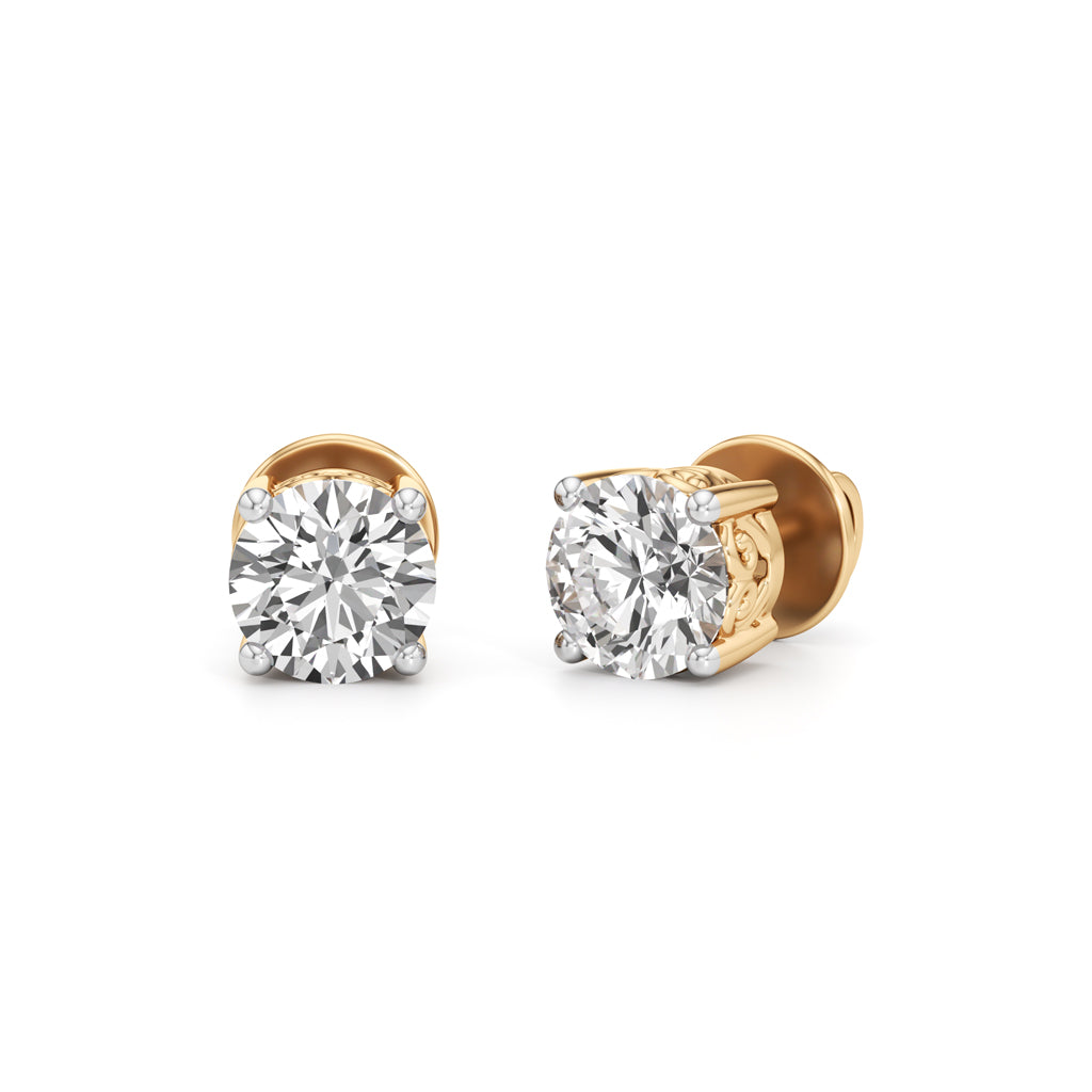 1.5Ct Round Shape Solitaire Studs Earrings