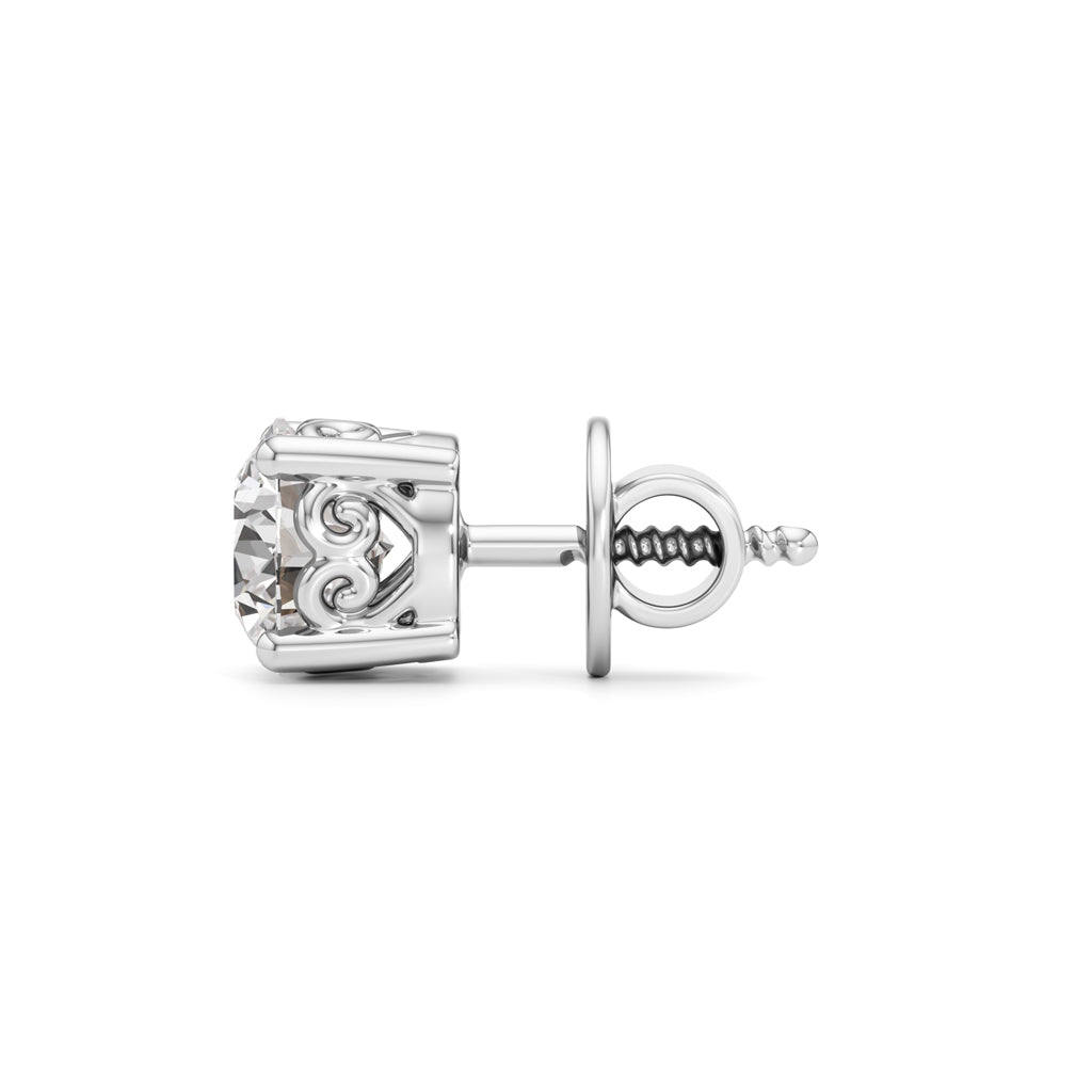 1.5Ct Round Shape Solitaire Studs Earrings