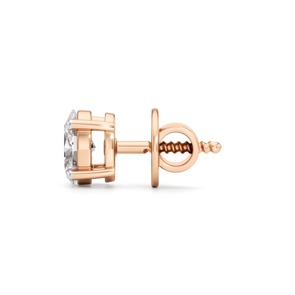 0.5Ct Oval Shape Solitaire Studs Earrings