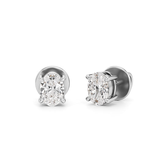 0.5Ct Oval Shape Solitaire Studs Earrings
