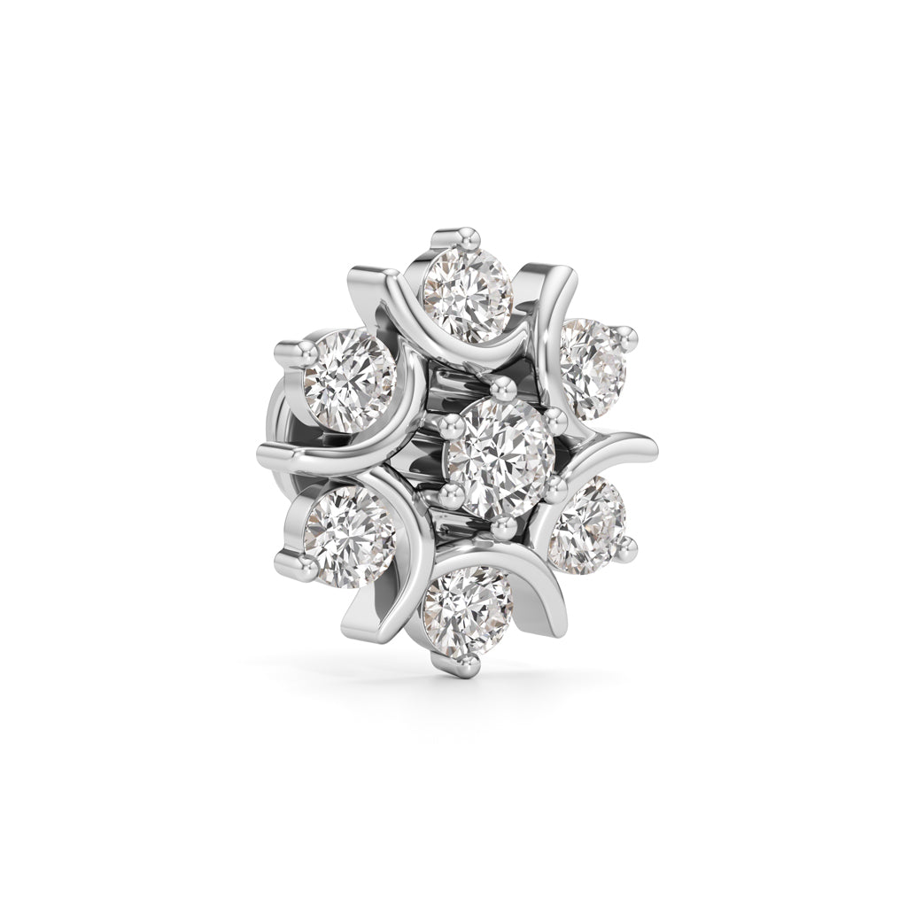 1Ct Round Shape Fancy Studs Earrings