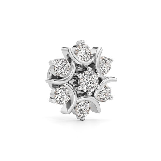 1Ct Round Shape Fancy Studs Earrings