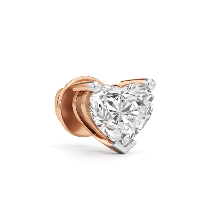 2Ct Heart Shape Solitaire Studs Earrings