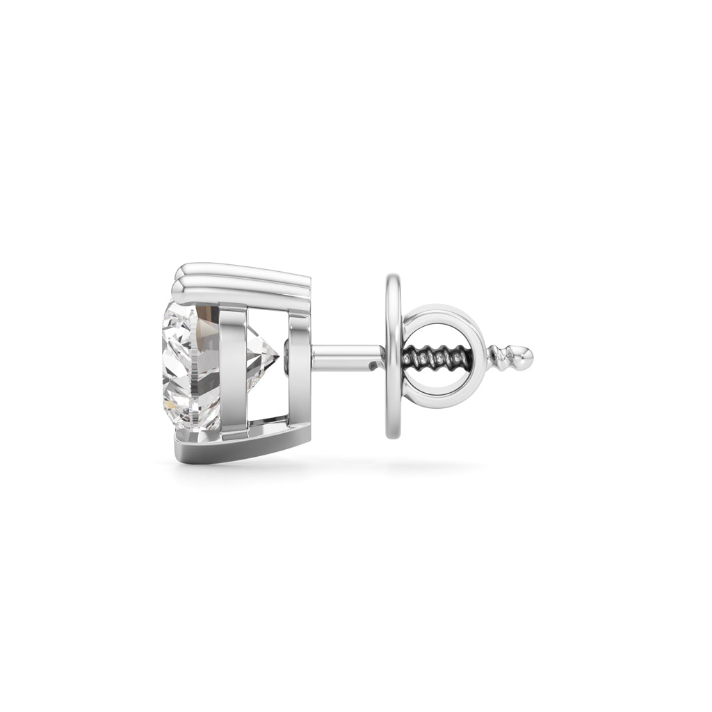 2Ct Heart Shape Solitaire Studs Earrings