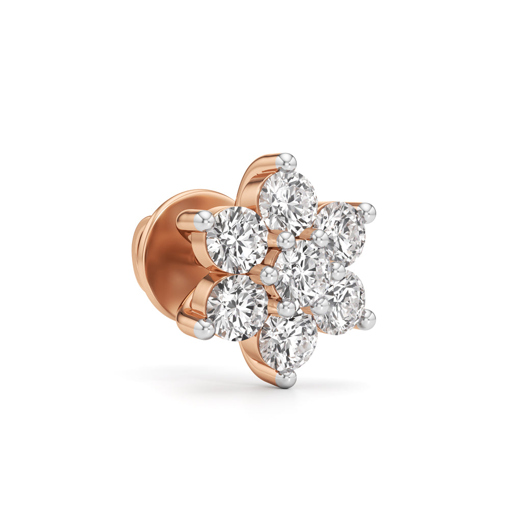1.25Ct Round Shape Fancy Studs Earrings