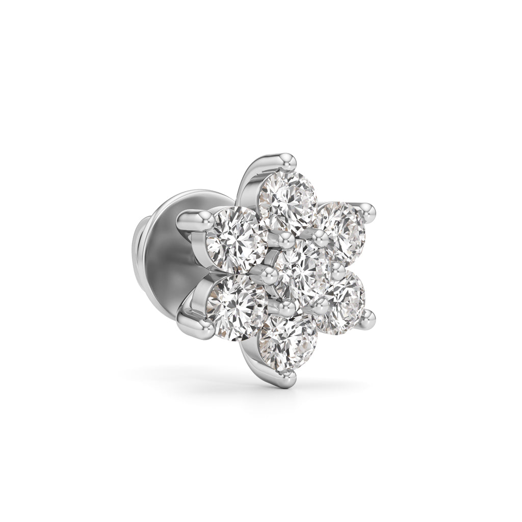 1.25Ct Round Shape Fancy Studs Earrings