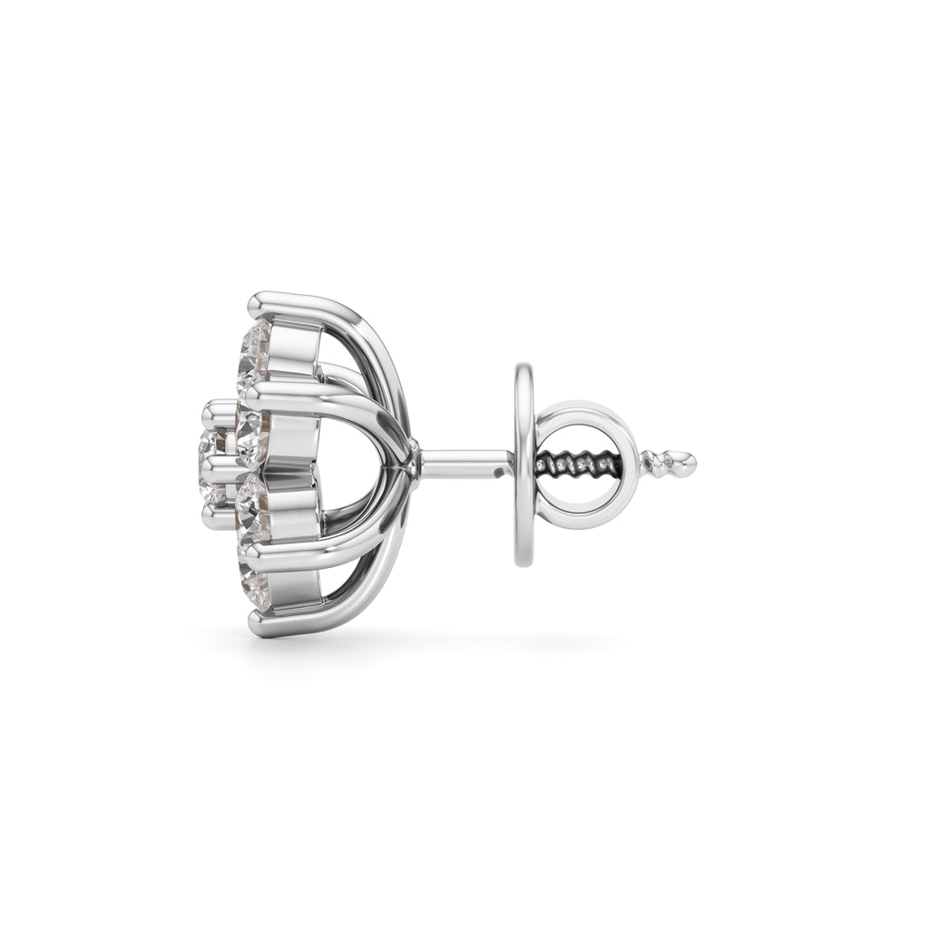 1.25Ct Round Shape Fancy Studs Earrings
