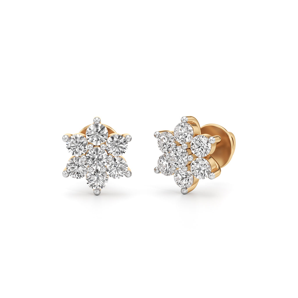 1.25Ct Round Shape Fancy Studs Earrings