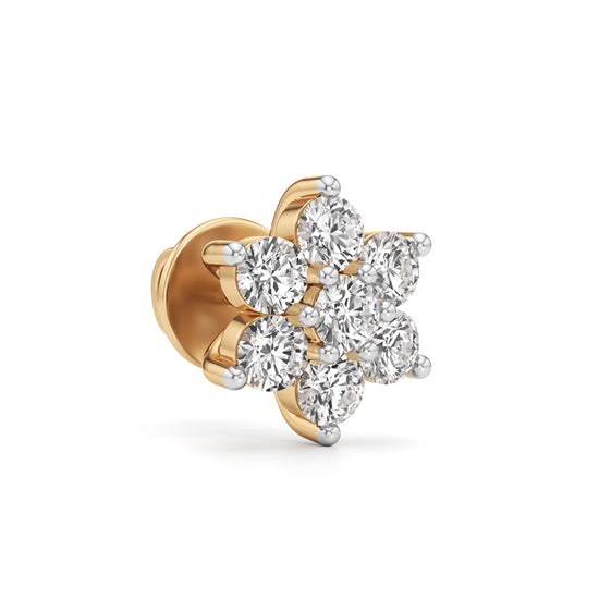 1.25Ct Round Shape Fancy Studs Earrings