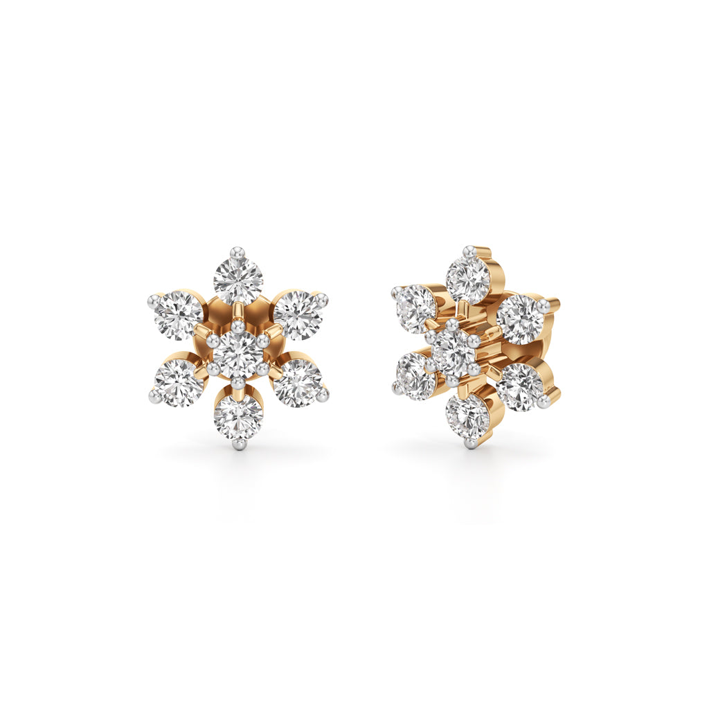 1.5Ct Round Shape Fancy Studs Earrings