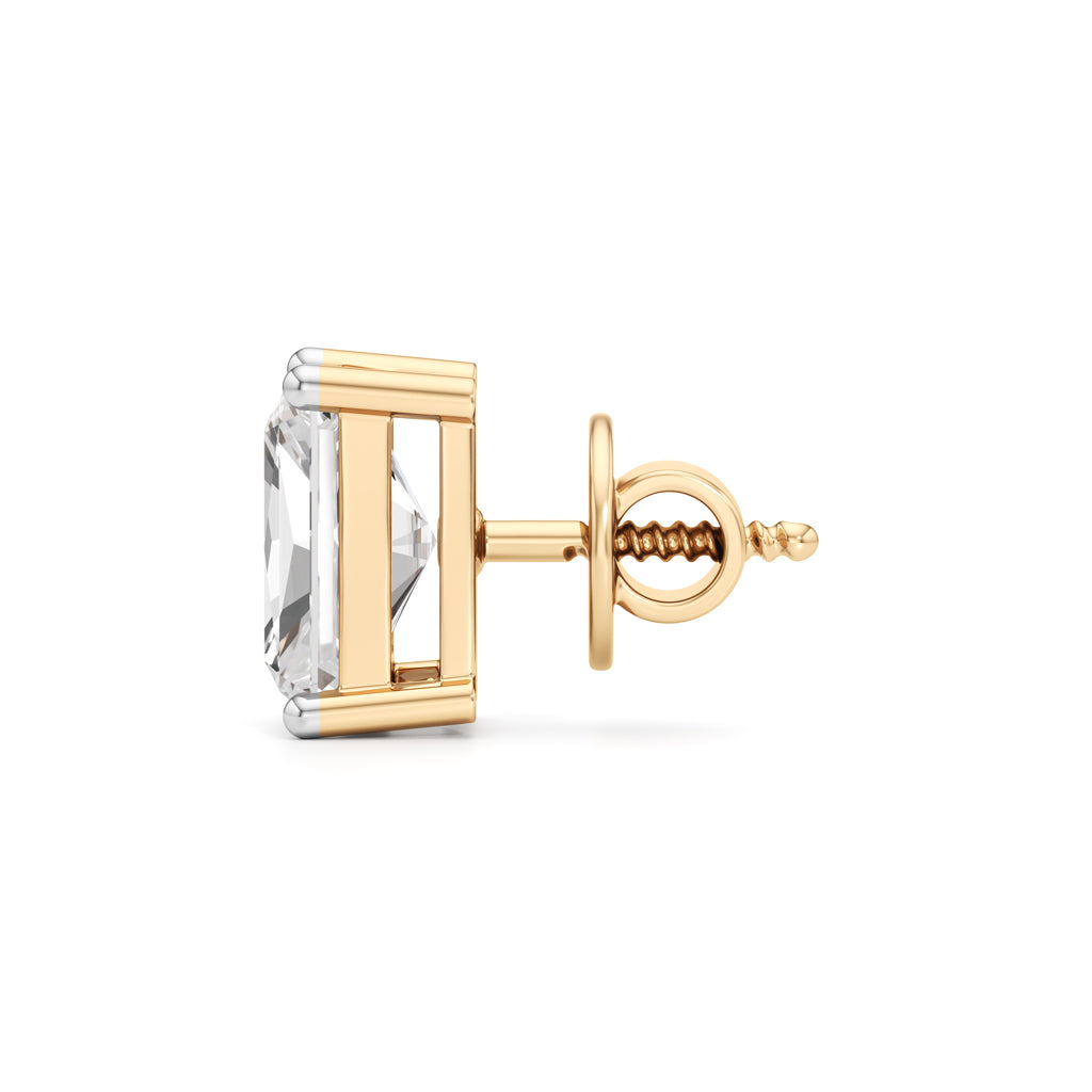 2.5Ct Radiant Shape Solitaire Studs Earrings