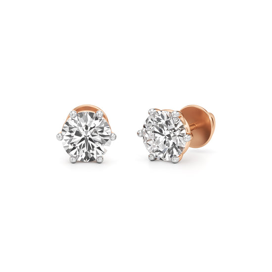 2.5Ct Round Shape Solitaire Studs Earrings