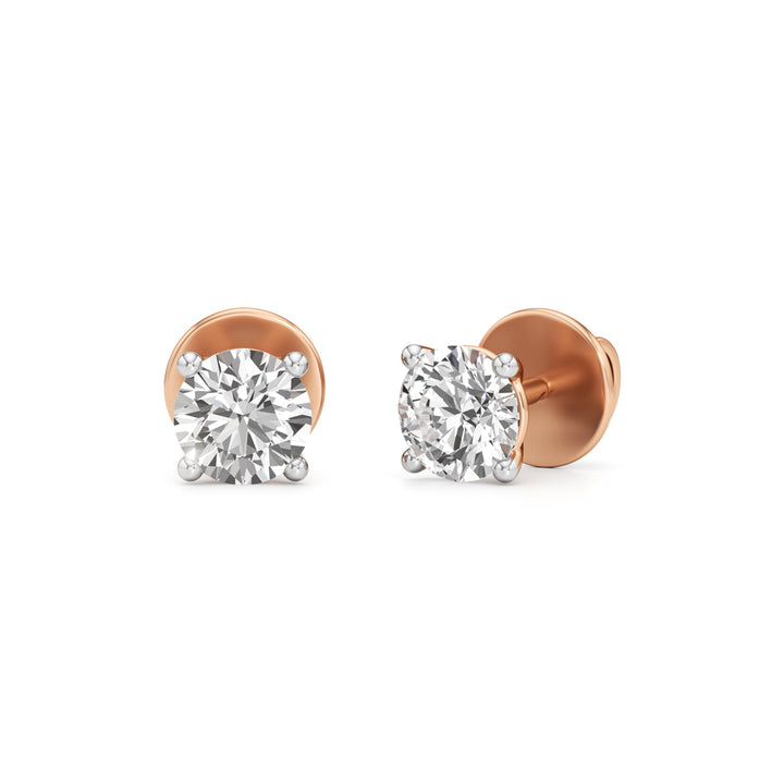 1Ct Round Shape Solitaire Studs Earrings