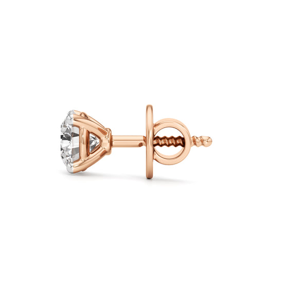 1Ct Round Shape Solitaire Studs Earrings