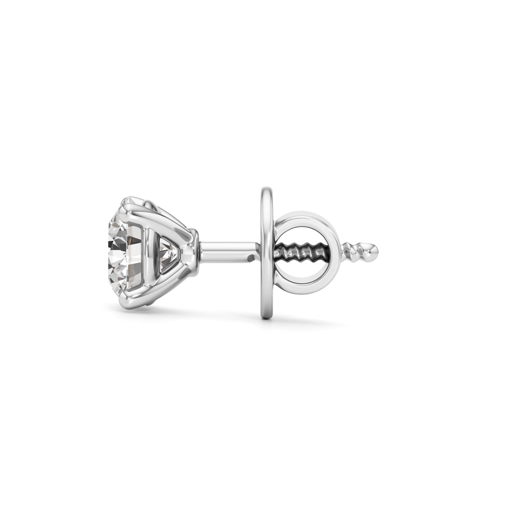 1Ct Round Shape Solitaire Studs Earrings