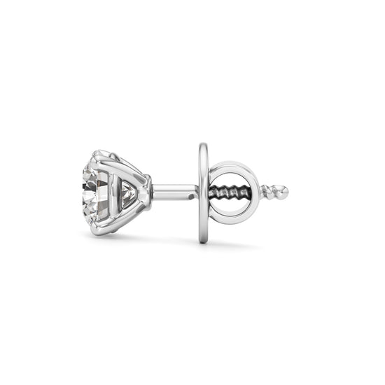 1Ct Round Shape Solitaire Studs Earrings