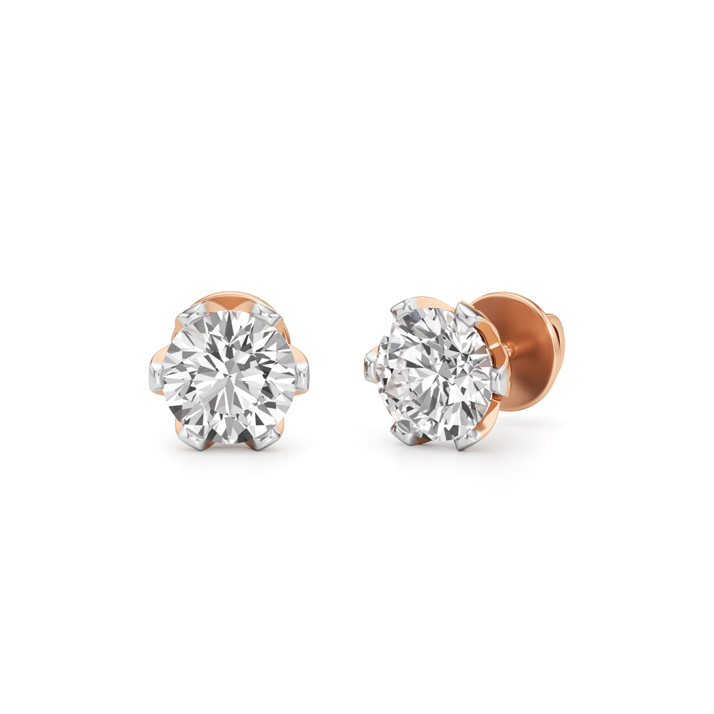 2Ct Round Shape Solitaire Studs Earrings