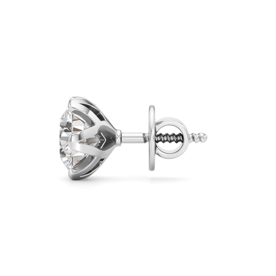 2Ct Round Shape Solitaire Studs Earrings
