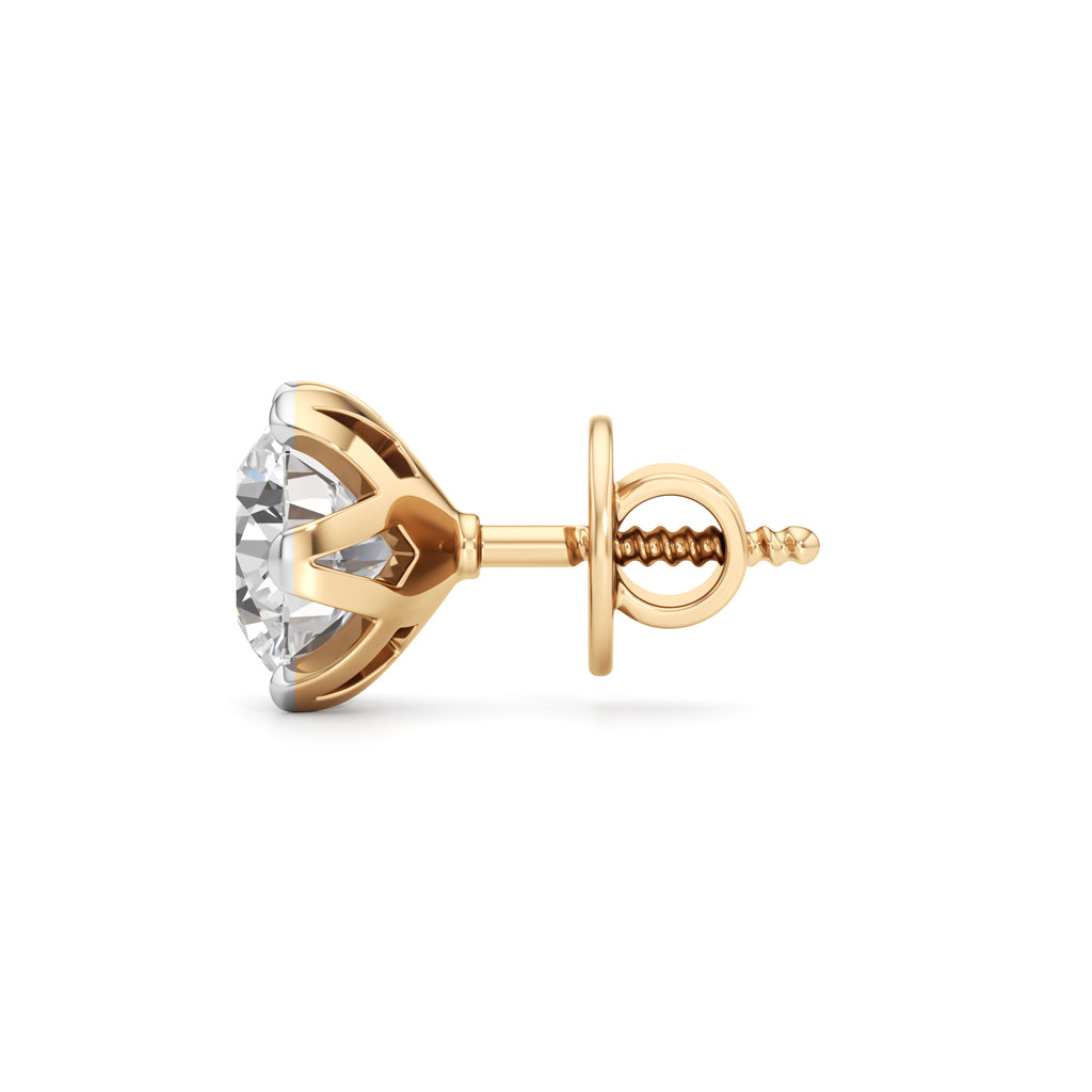 2Ct Round Shape Solitaire Studs Earrings