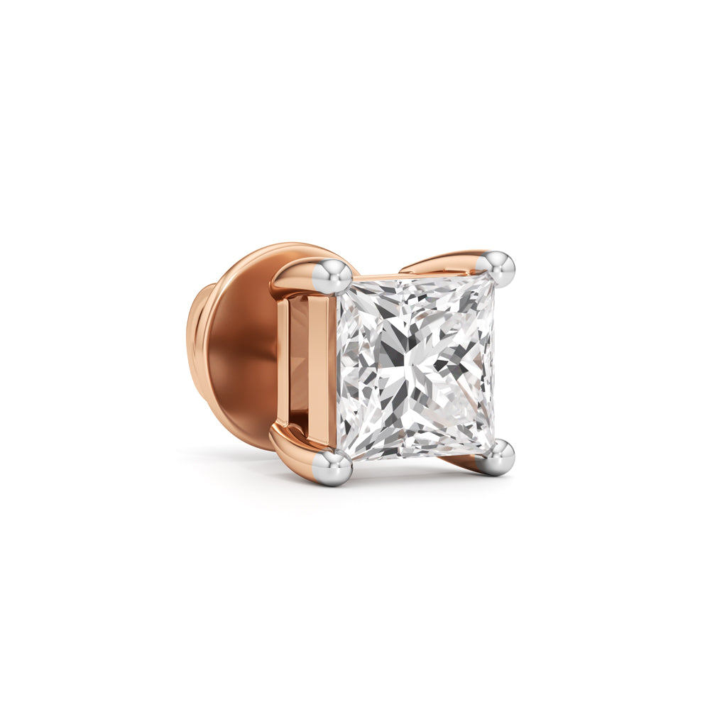 1.5Ct Princess Shape Solitaire Studs Earrings