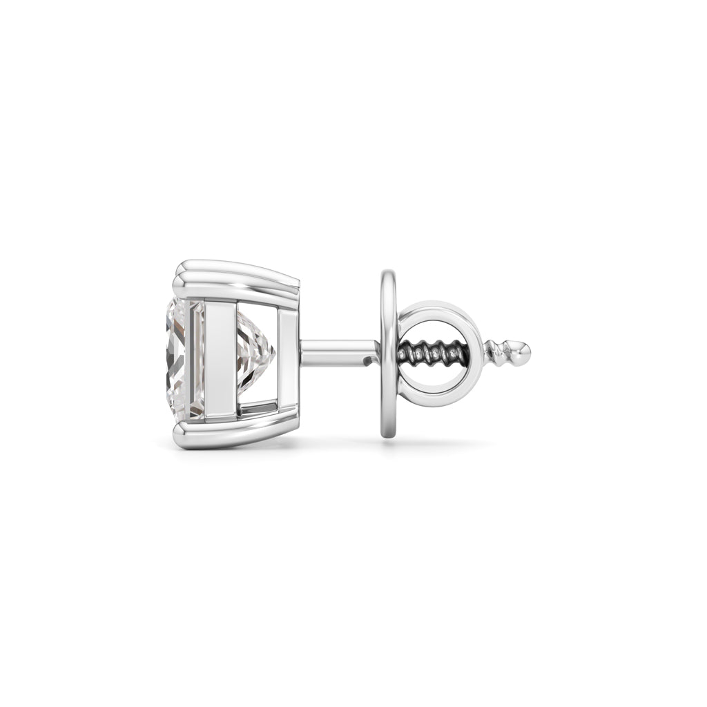 1.5Ct Princess Shape Solitaire Studs Earrings