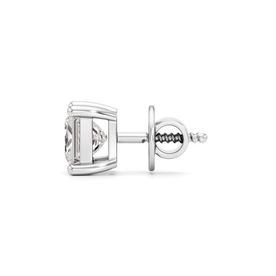 1.5Ct Princess Shape Solitaire Studs Earrings