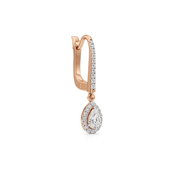 0.75Ct Pear Shape Hoops Earrings