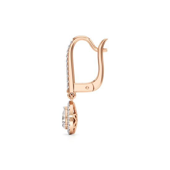 0.75Ct Pear Shape Hoops Earrings